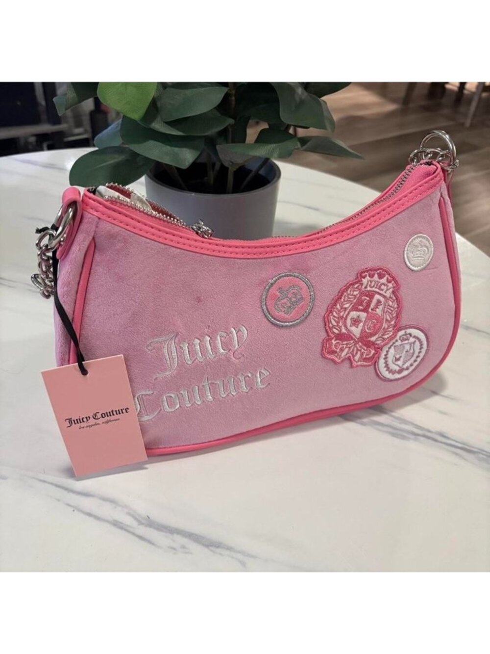 NWT Y2K Preppy Juicy Couture Pink Suede Shoulder Bag $79 MSRP